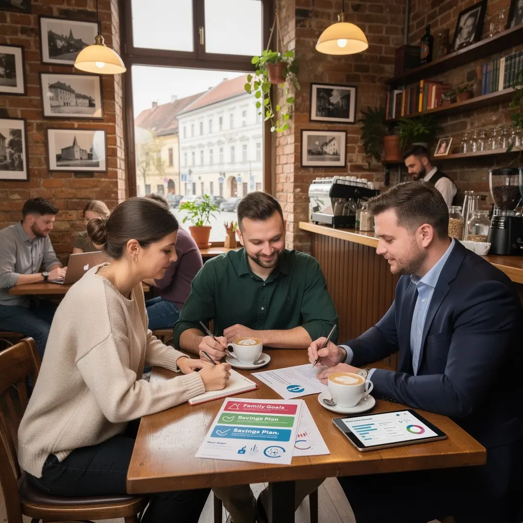 Családi pénzügyi célok kitűzése és nyomon követése vizuális formában.